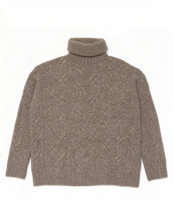 Marks & Spencer Damen-Pullover mit Rollkragen, übergroß, Gr. 10, Größe S, Grau