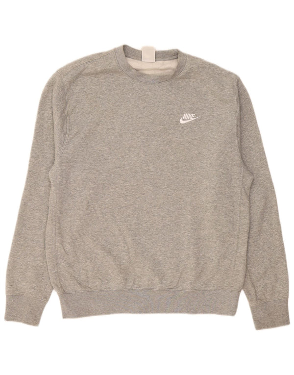 Nike Herren-Sweatshirt-Pullover aus mittelgrauer Baumwolle