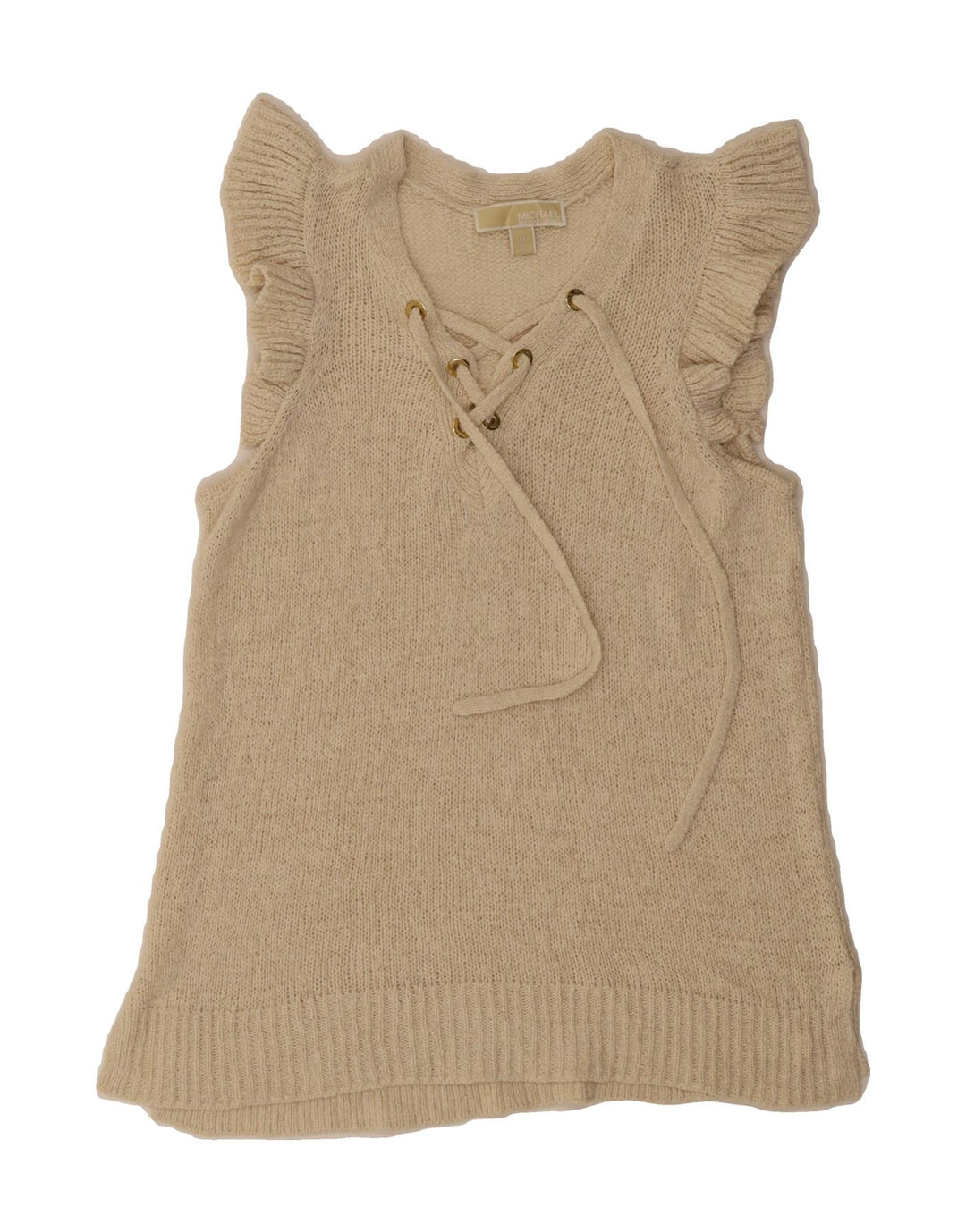 MICHAEL KORS Womens Knit Blouse Top UK 12 Medium Beige Vintage Michael Kors and Second-Hand Michael Kors from Messina Hembry 