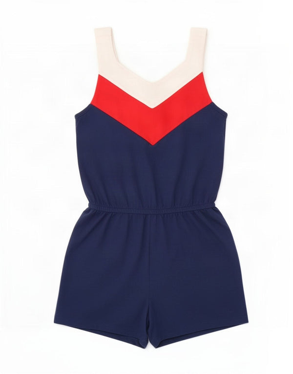 Tommy Hilfiger Playsuit für Mädchen, 10–11 Jahre, Größe L, Marineblau, Farbblock