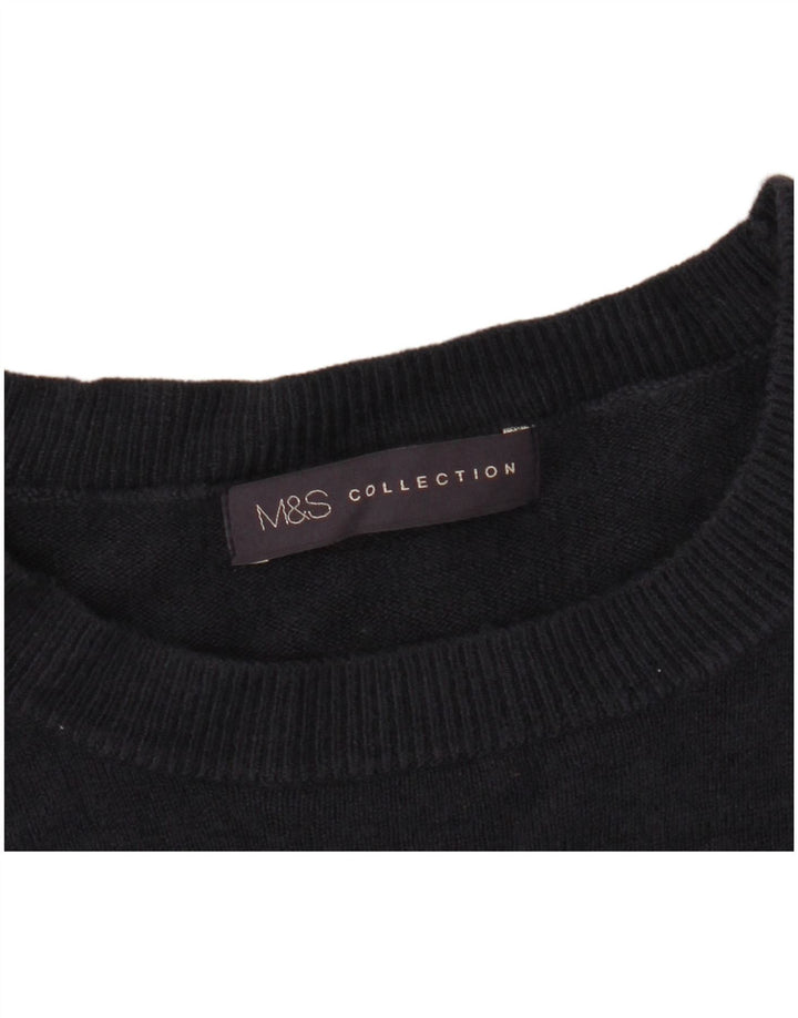 Marks & Spencer Damen-Pullover mit Rundhalsausschnitt, Gr. 14, mittleres Marineblau