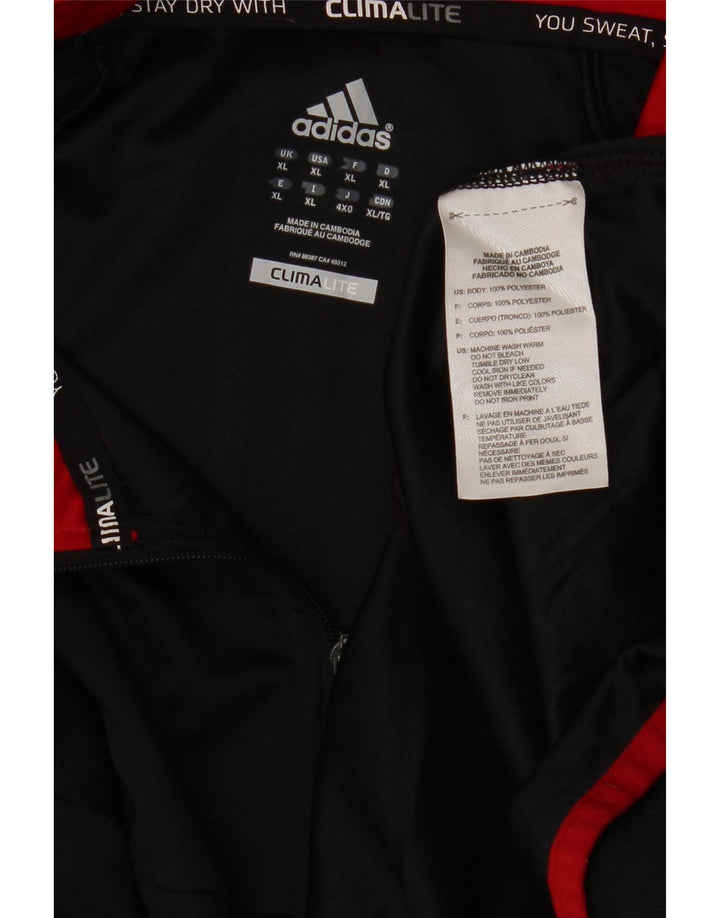 ADIDAS Mens Climalite Zip Neck Pullover Tracksuit Top XL Black Polyester