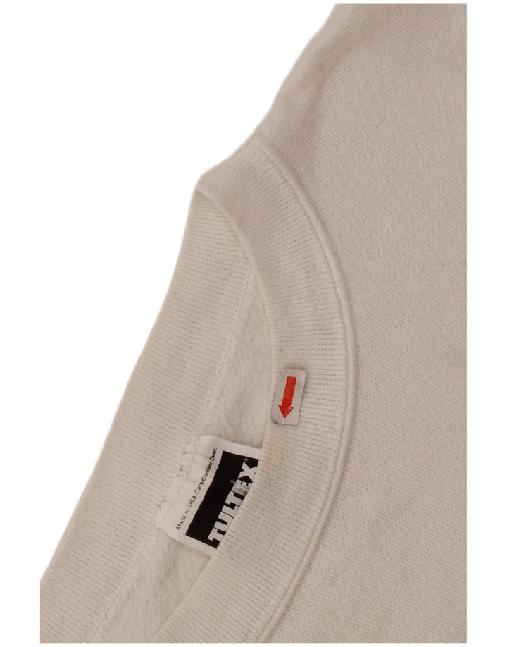 TULTEX Damen Grafik-Sweatshirt-Pullover UK 16 Large Weiße Baumwolle