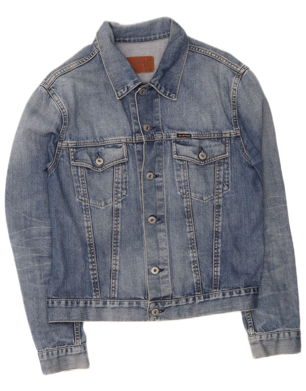 Nike Damen Jeansjacke UK 14 Mittelblaue Baumwolle