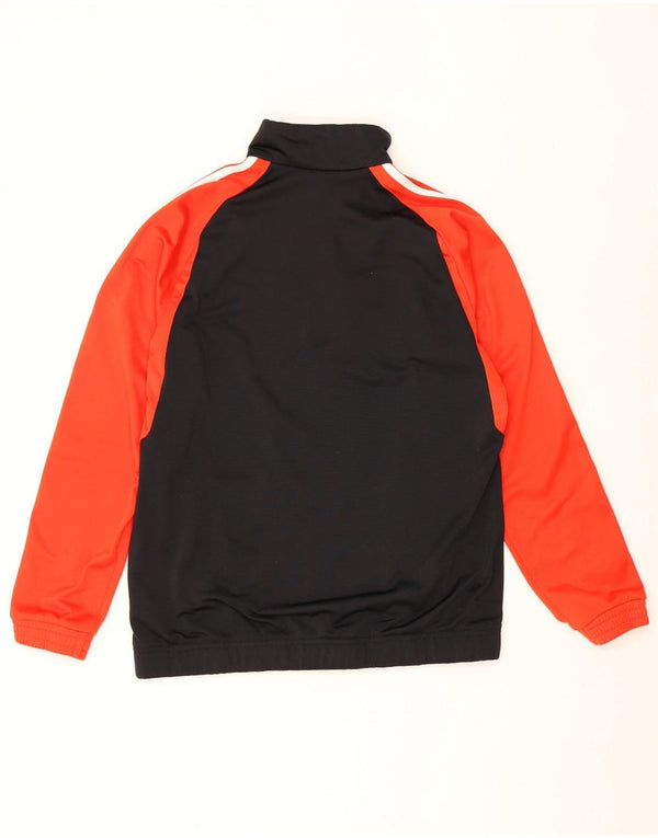 Adidas Jungen-Trainingsanzug-Top-Jacke, 15–16 Jahre, schwarzes Colourblock-Polyester