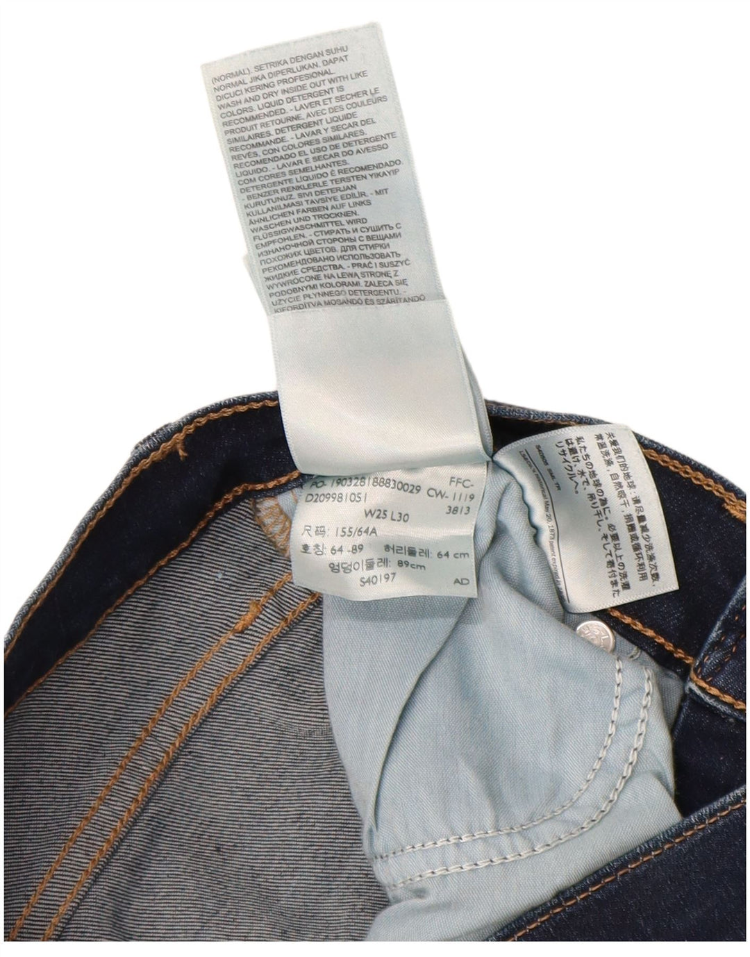 Levi's Damen 724 High Rise Straight Jeans W25 L30 Marineblaue Baumwolle