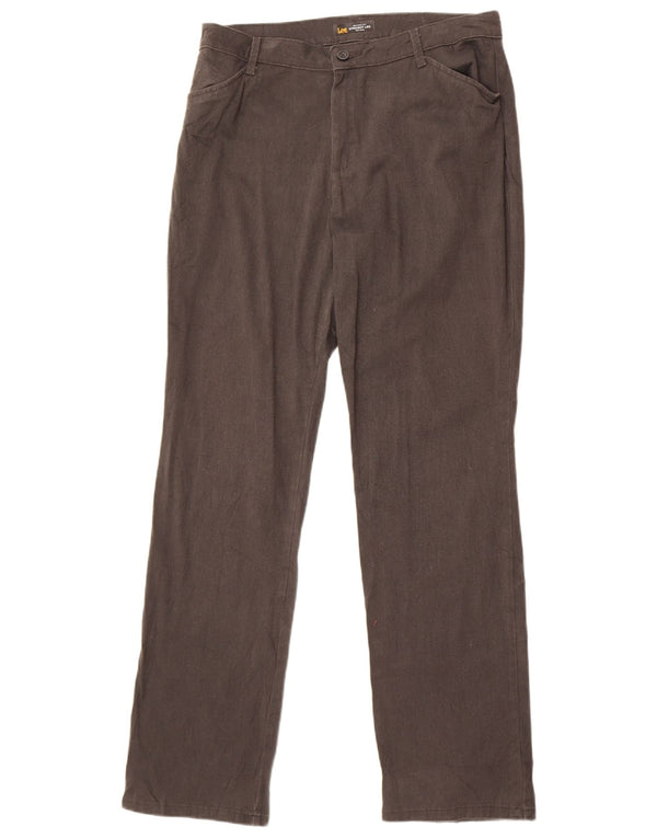 Lee Damen Relaxed Fit Mid Rise Freizeithose US 12 Large W34 L32 Grau