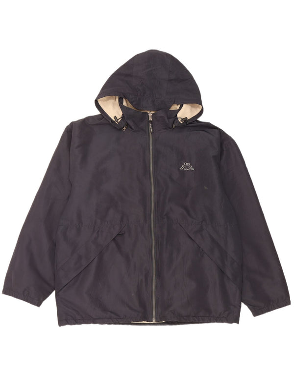 Kappa Herren Kapuzen-Wendejacke UK 40 Large Marineblau Polyester