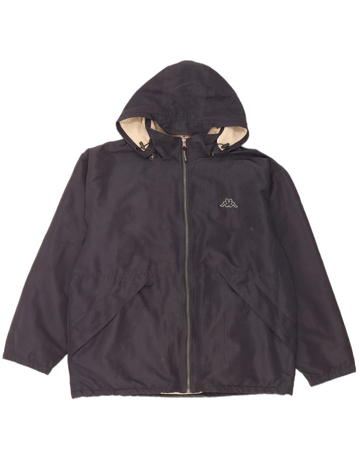 Kappa Herren Kapuzen-Wendejacke UK 40 Large Marineblau Polyester