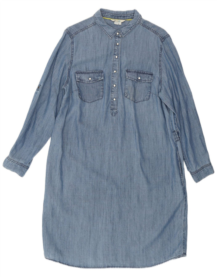 Boden Denim-Pullover-Hemdkleid für Damen, UK 16, Größe L, blau, Lyocell