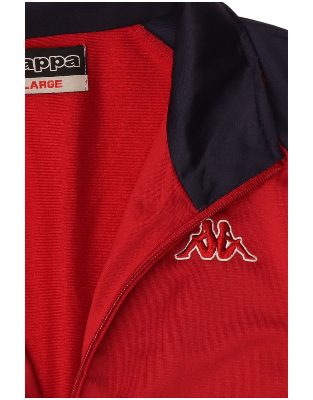 Kappa Herren-Trainingsanzug-Top-Jacke, großes rotes Farbblock-Polyester