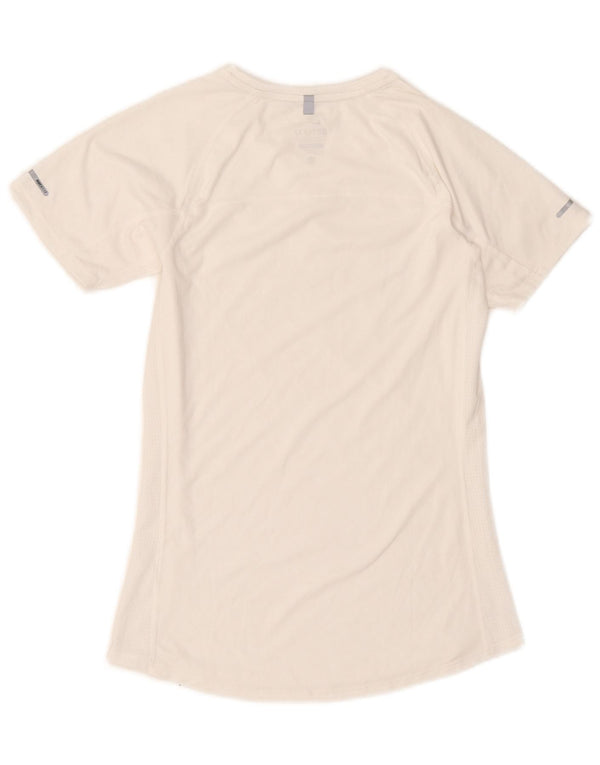 Nike Damen Dri Fit T-Shirt Top UK 6 XS Weiß