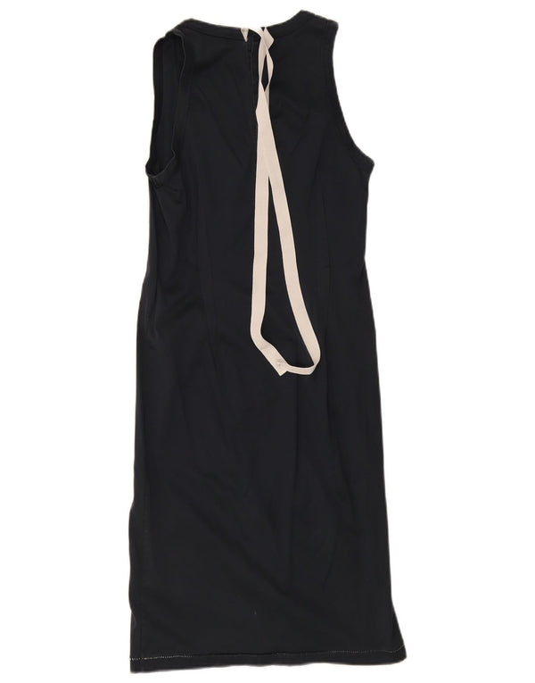 Dolce & Gabbana Damen Ärmelloses T-Shirt-Kleid UK 8 Small Marineblaue Baumwolle