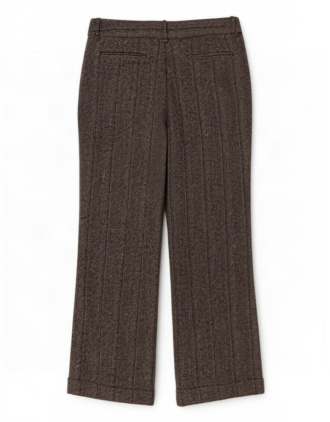 Zara Damen Bootcut Freizeithose EU 40 Medium W30 L30 Graues Fischgrätenmuster
