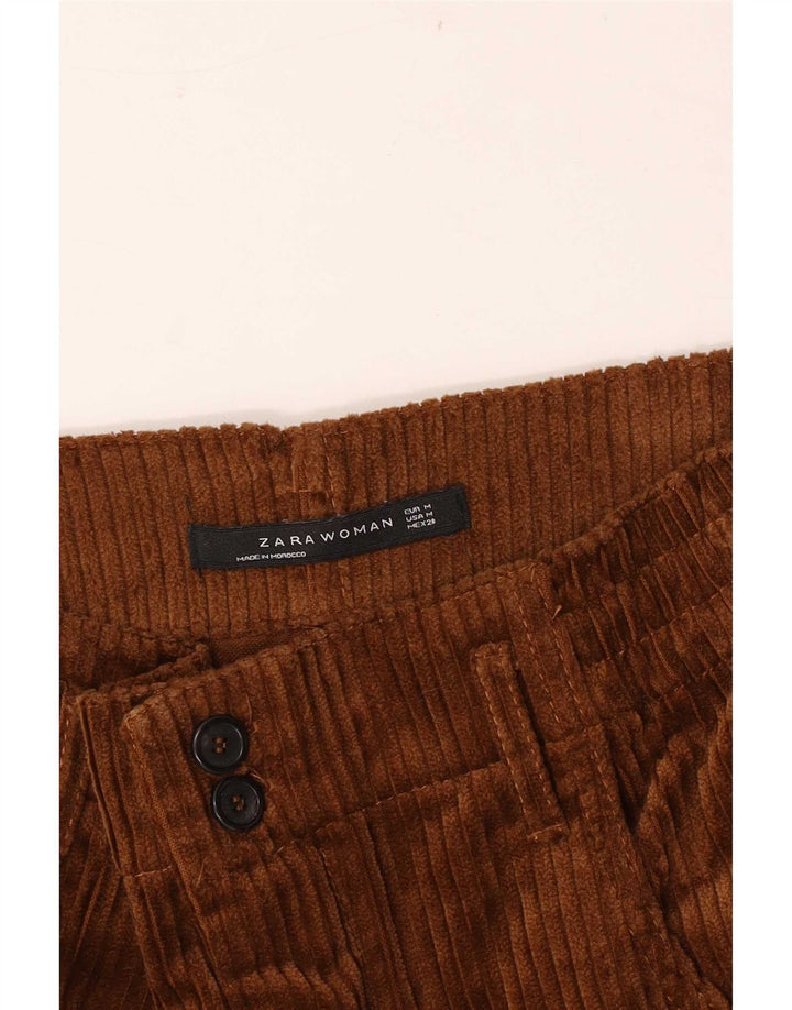 Zara Damen Crop Cordhose Medium W28 L24 Braun
