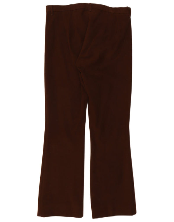 Max Mara Damen Bootcut-Anzughose UK 14 Large W32 L29 Braune Baumwolle