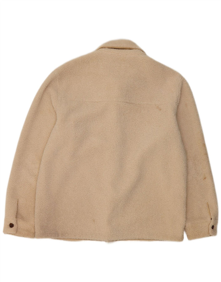 Zara Herren Bomber Fleecejacke UK 42 XL Beige Polyester