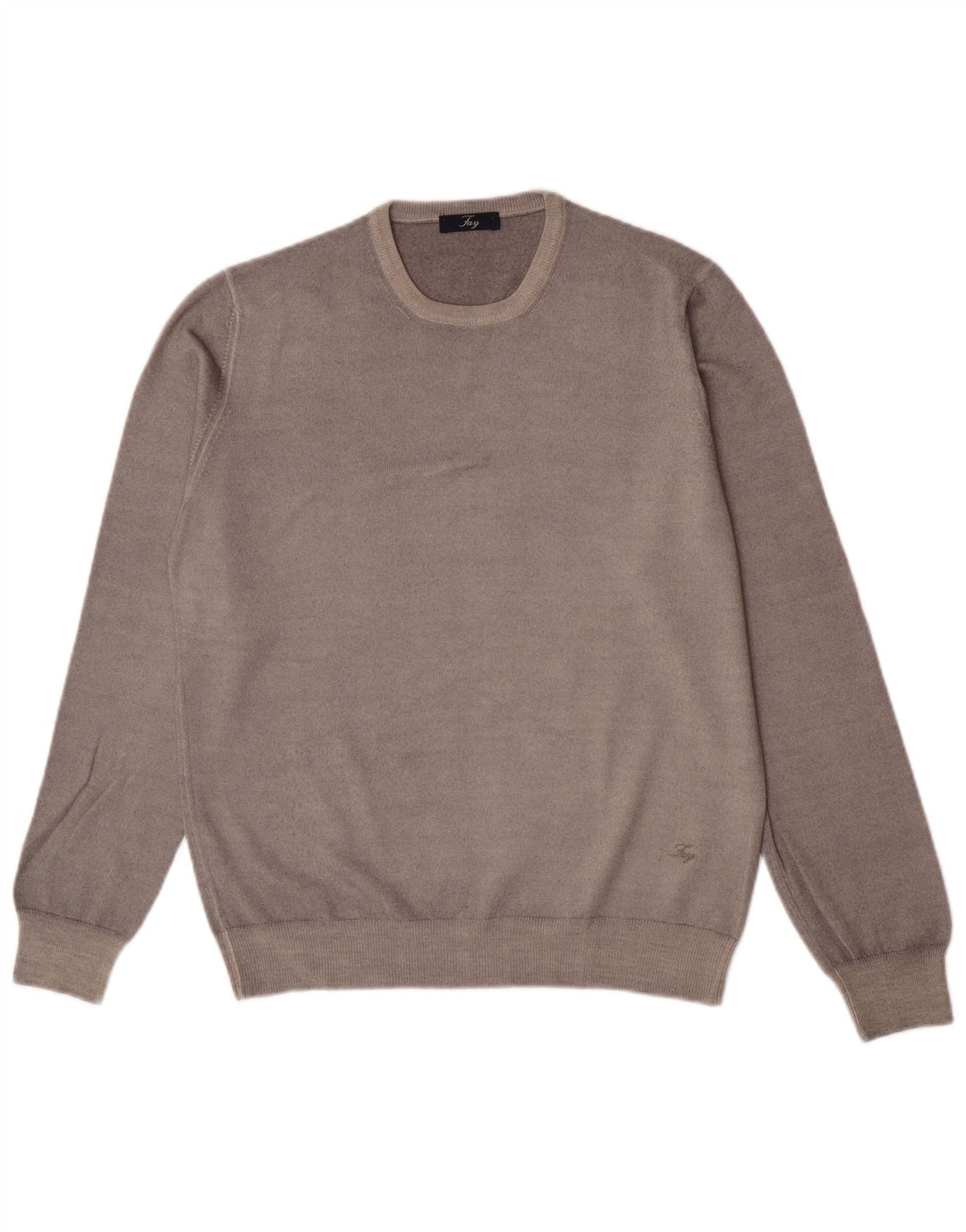 Fay Herren-Pullover mit Rundhalsausschnitt, Größe 48, Mittelgrau