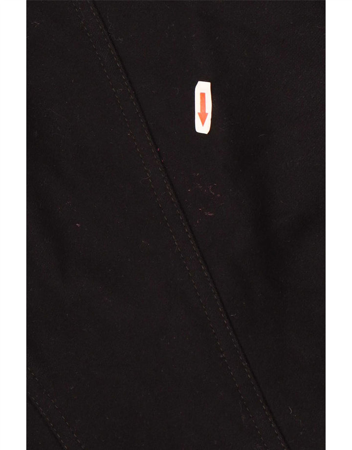 Benetton Damenmantel UK 14 Mittelschwarze Wolle