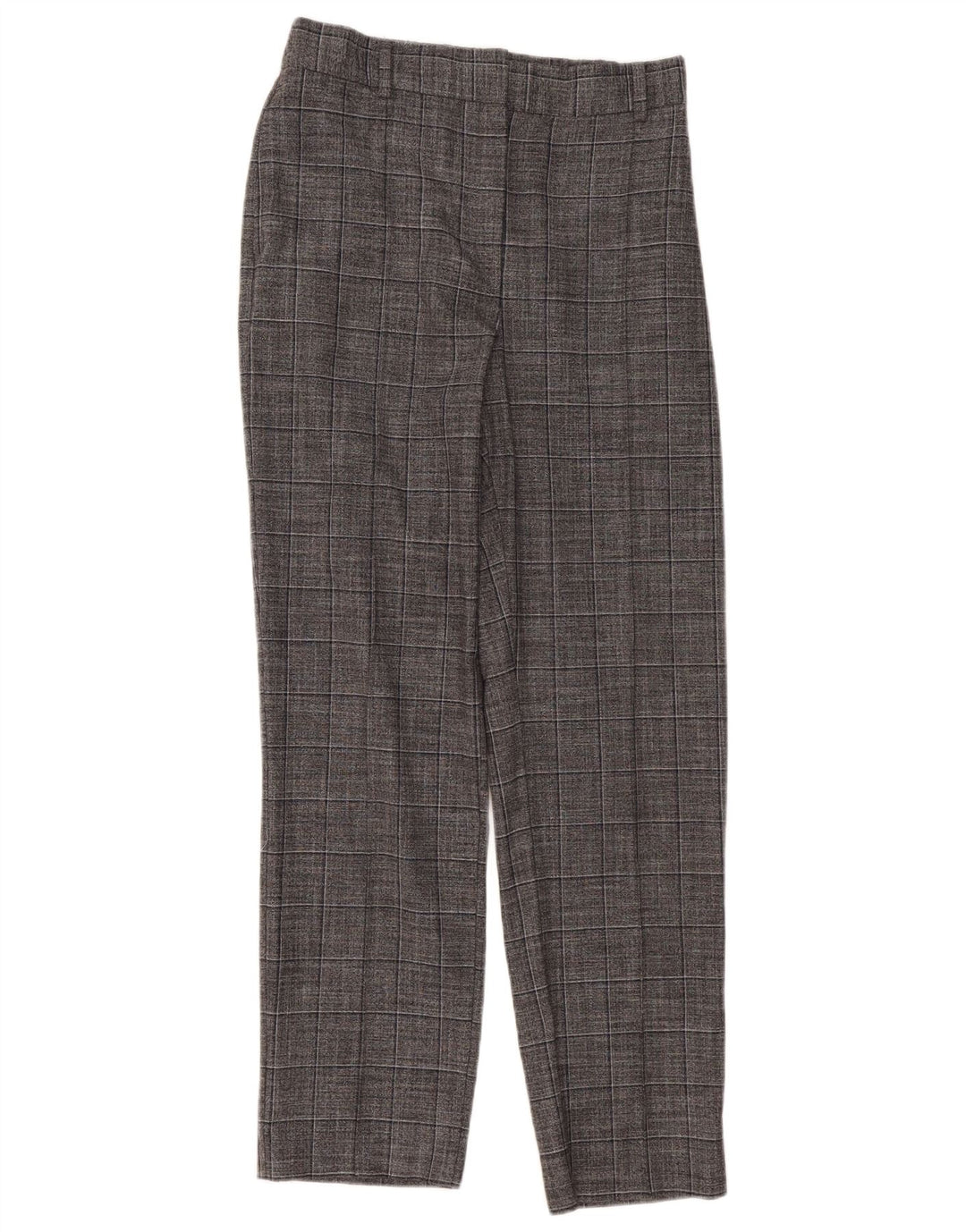 Marks & Spencer Damen Chinohose UK 12 M W30 L30 Grau kariert