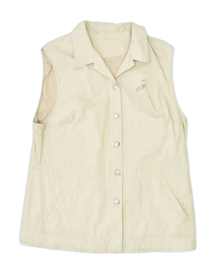 VINTAGE Womens Sleeveless Shirt IT 50 XL Beige Cotton | Vintage Vintage | Thrift | Second-Hand Vintage | Used Clothing | Messina Hembry 
