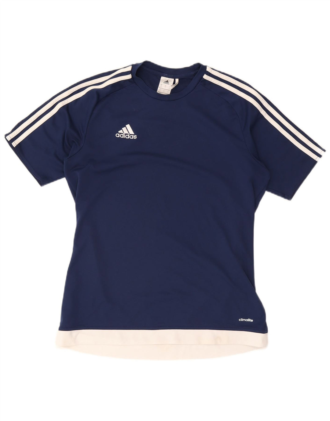 ADIDAS Herren Climalite T-Shirt Top Medium Marineblau Colourblock Polyester