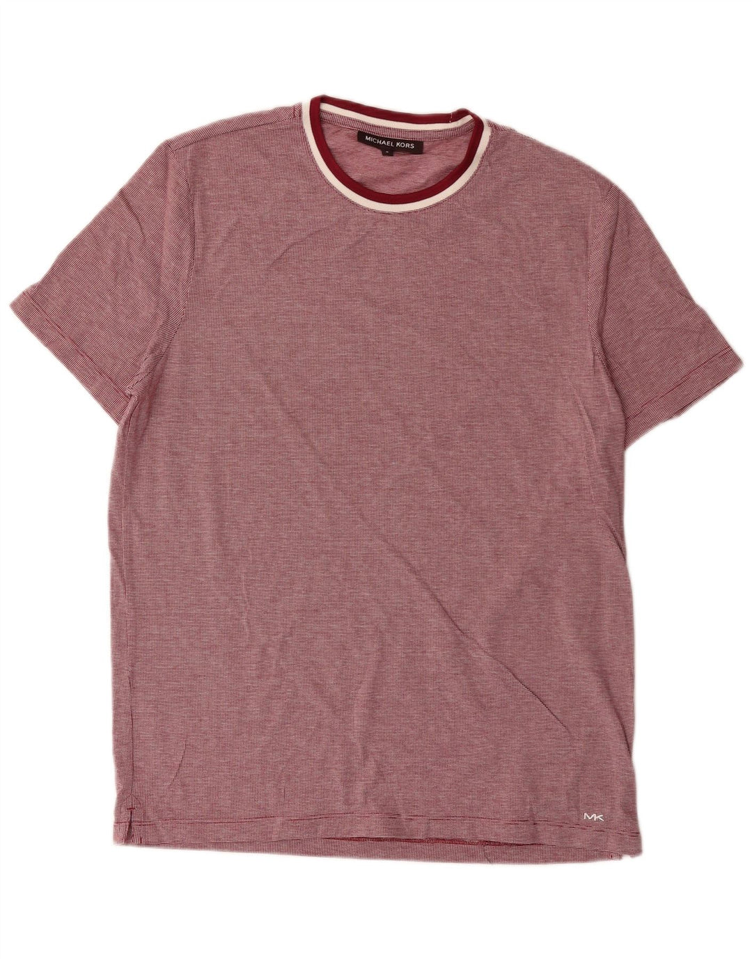 MICHAEL KORS Mens T-Shirt Top Medium Maroon Check