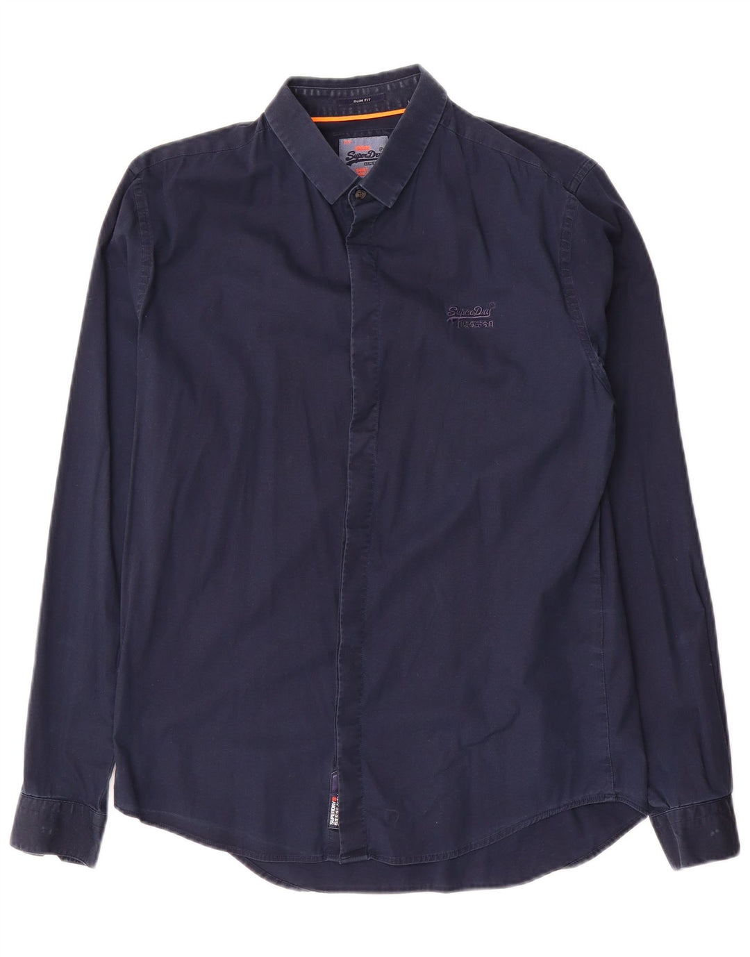 Superdry Slim-Fit-Hemd für Herren aus mittelblauer Baumwolle