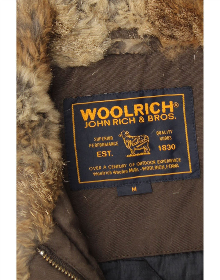 Woolrich Damen Militär-Daunenweste UK 12 Mittelbraun