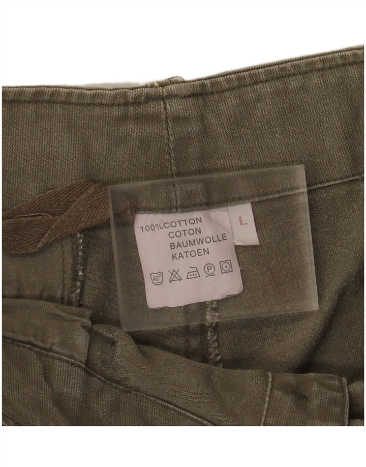 Vintage Herren Cargo Shorts Groß W34 Khaki Baumwolle