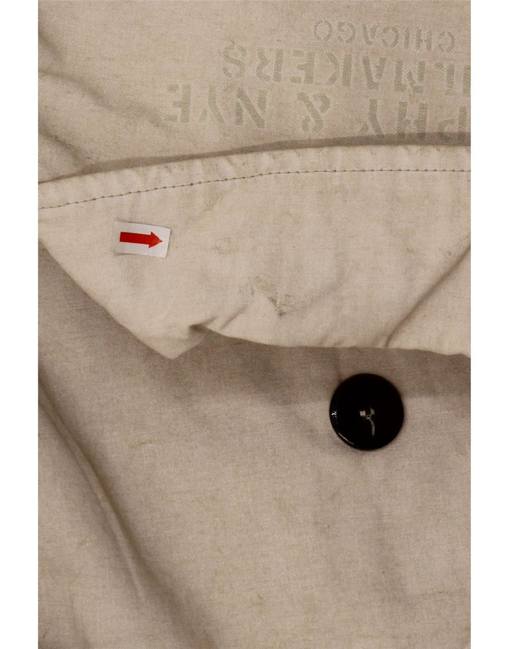 MURPHY & NYE Zweireihiger Damenmantel UK 14 Mittelbeige Baumwolle