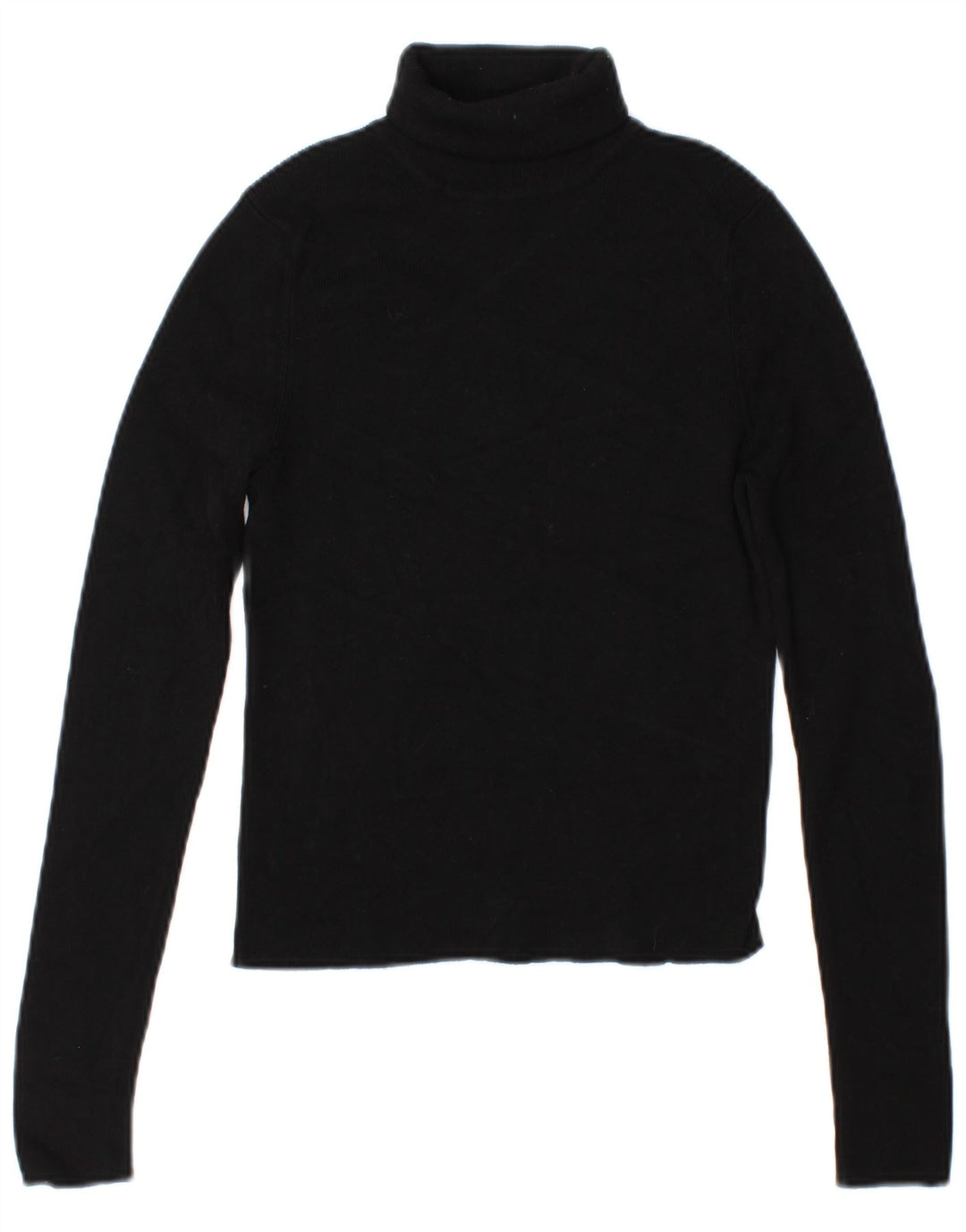 Zara Damen Crop Rollkragenpullover Pullover UK 12 Mittelschwarze Viskose