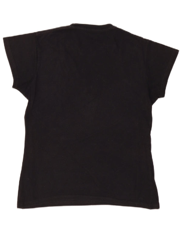 Hard Rock Cafe Damen London Graphic T-Shirt Top UK 16 Large Schwarz Baumwolle