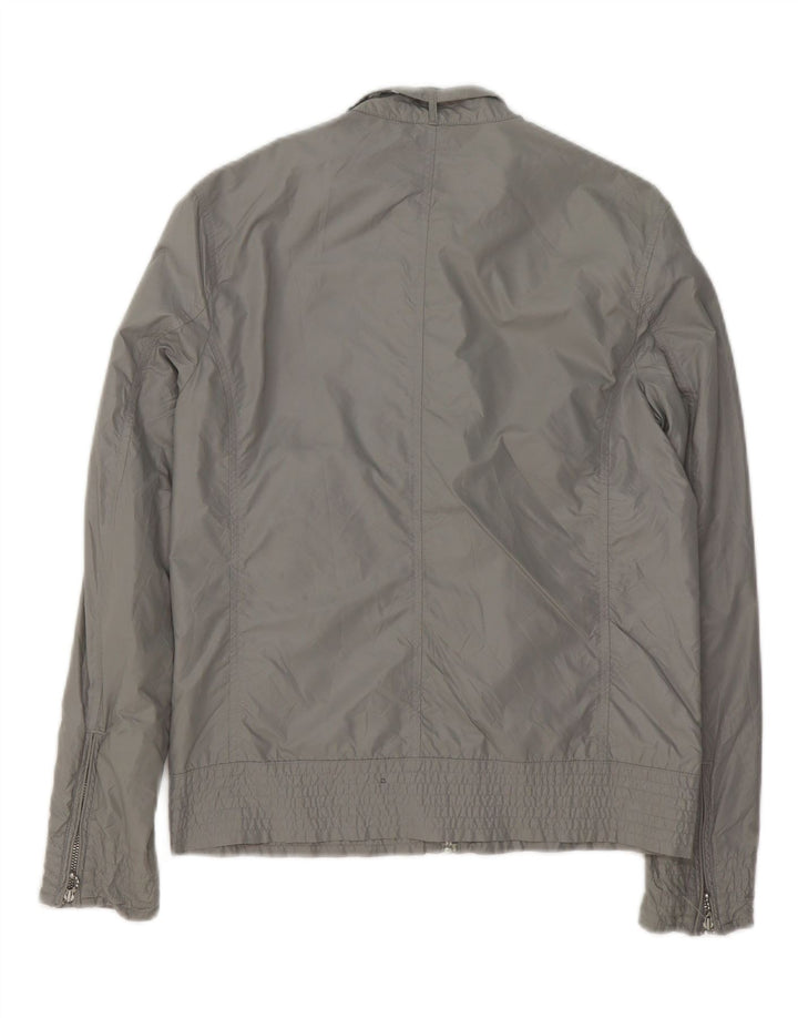Fred Perry Damen Bomberjacke UK 10 Small Graues Nylon