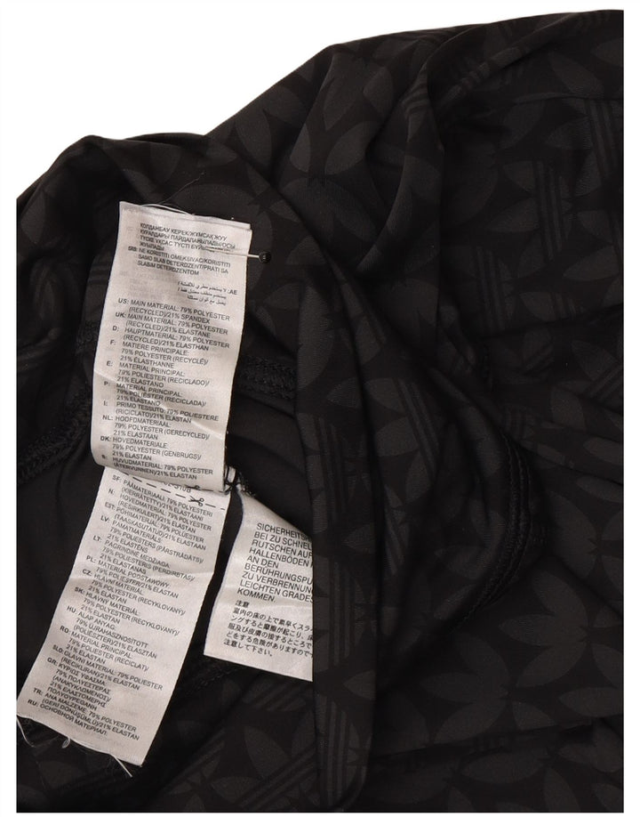 Adidas Damen Graphic Leggings UK 4/6 XS Schwarz Polyester