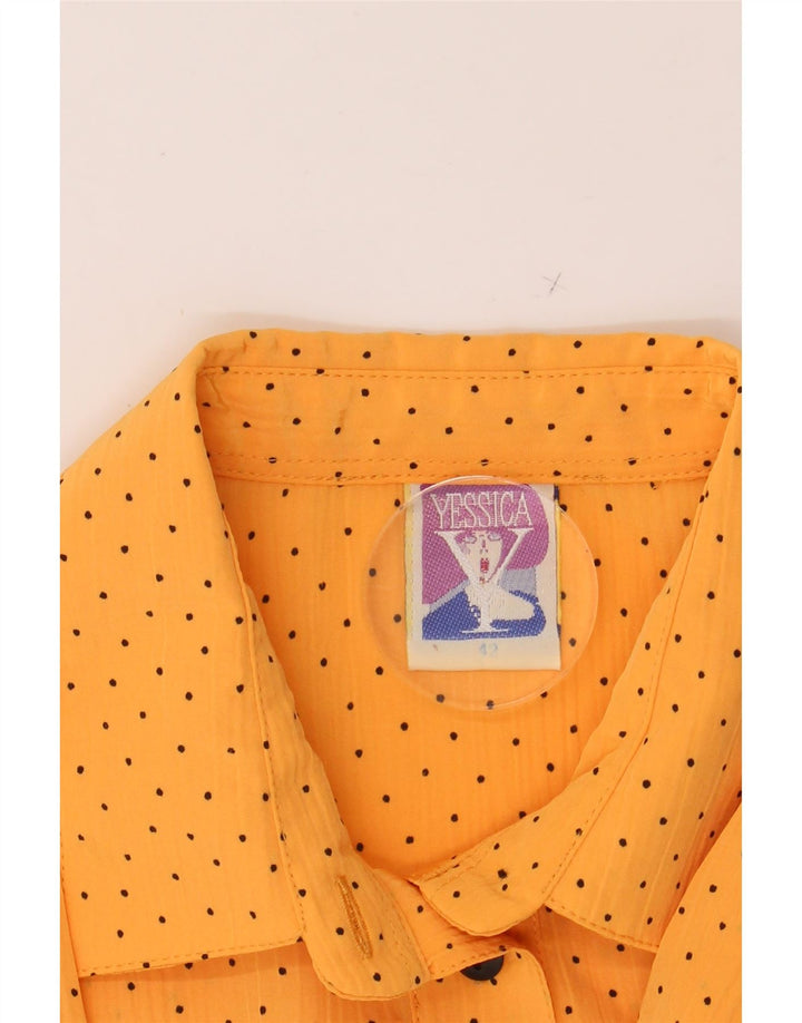 YESSICA Womens Shirt Blouse EU 42 Large Orange Spotted Vintage Yessica and Second-Hand Yessica from Messina Hembry 