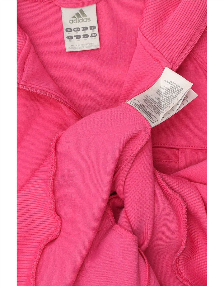 Adidas Damen Trainingsanzug Top Jacke UK 14 Mittelrosa Polyester