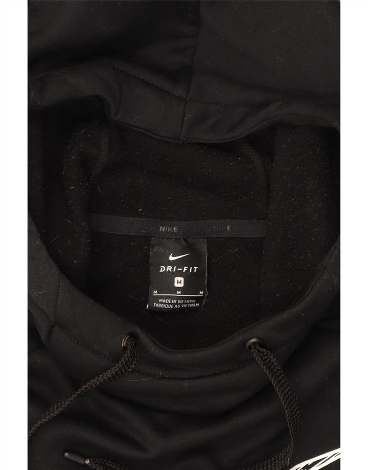 NIKE Mens Dri Fit Graphic Hoodie Jumper Medium Black Polyester