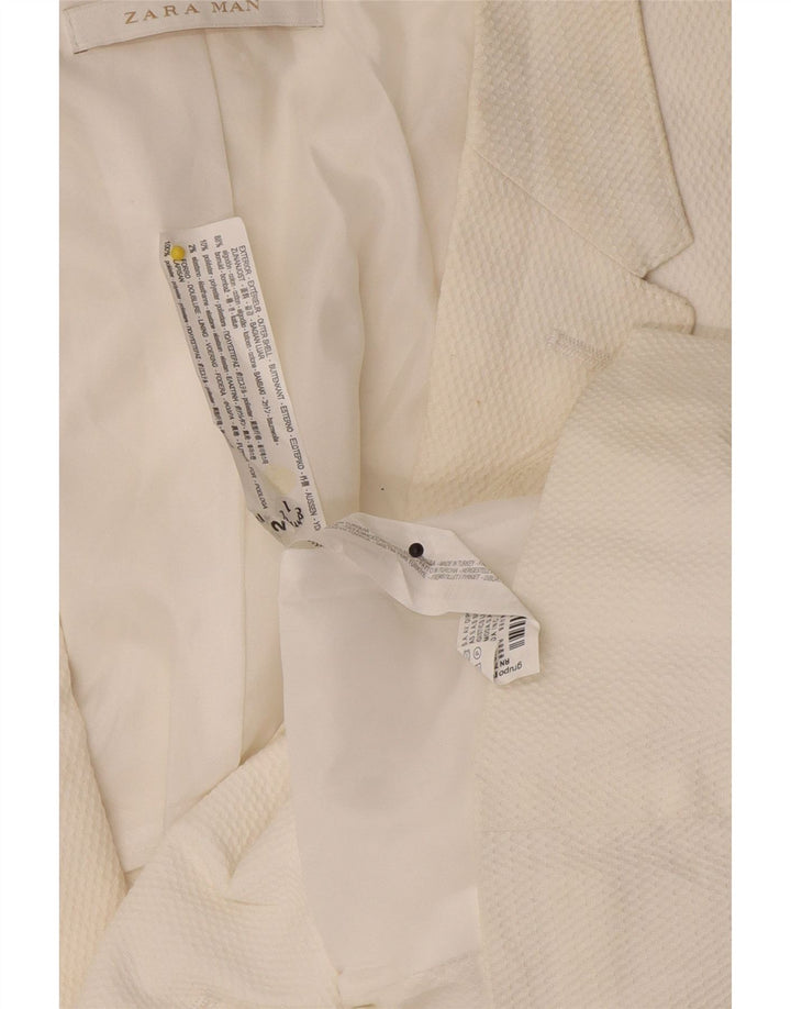 Zara Herren-Blazer mit 2 Knöpfen, UK 38, mittelweiße Baumwolle