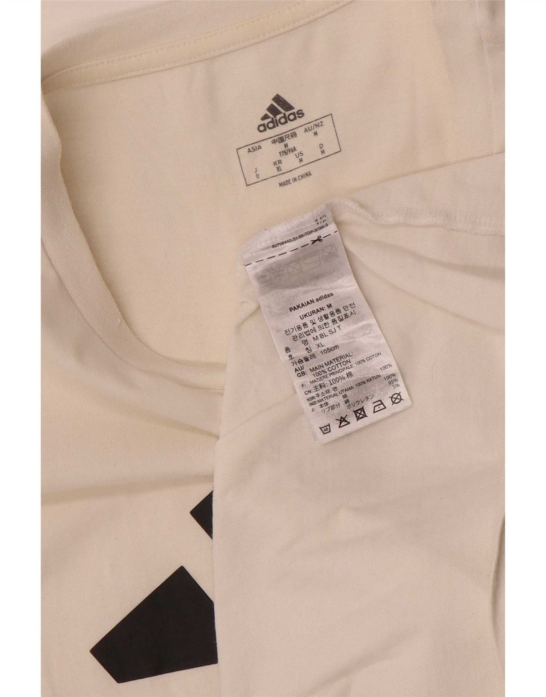 Adidas Herren Grafik-T-Shirt-Oberteil aus mittelweißer Baumwolle