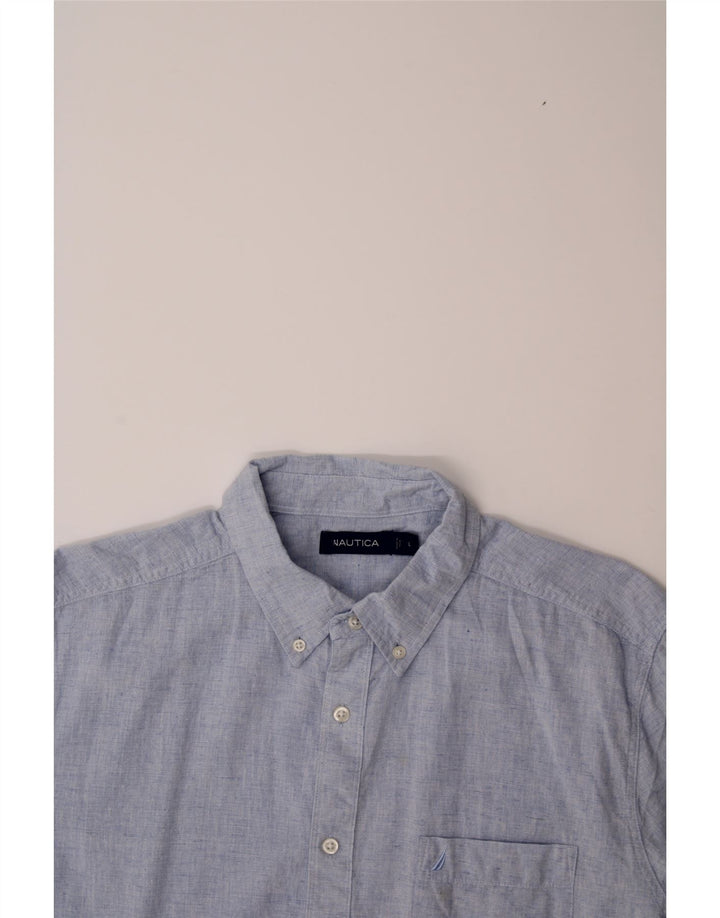 NAUTICA Mens Short Sleeve Shirt Large Blue Vintage Nautica and Second-Hand Nautica from Messina Hembry 