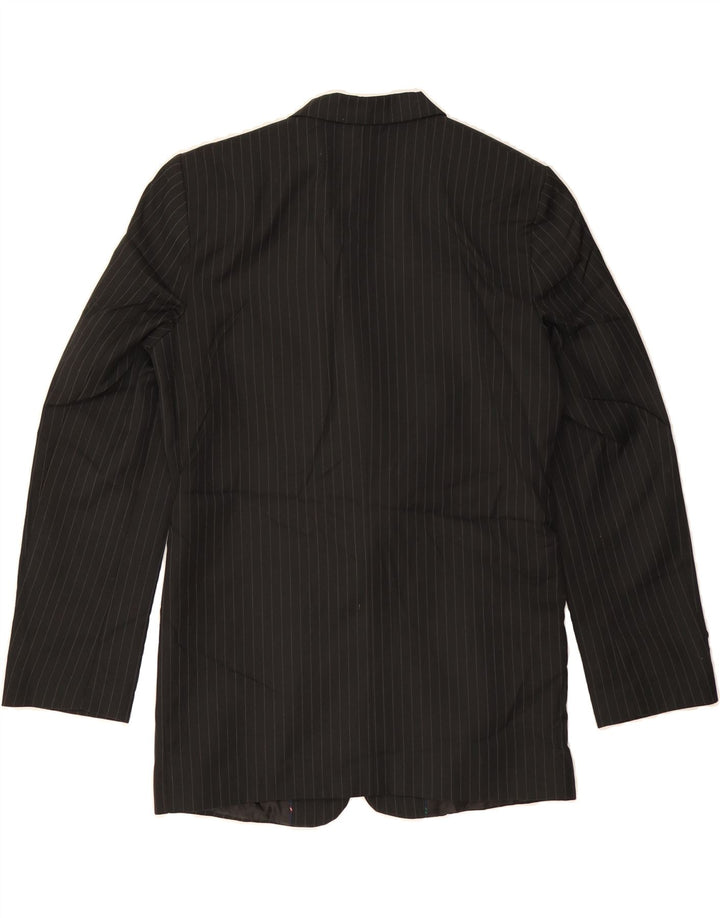 CHAPS Boys 2 Button Blazer Jacket 13-14 Years Black Striped Polyester Vintage Chaps and Second-Hand Chaps from Messina Hembry 