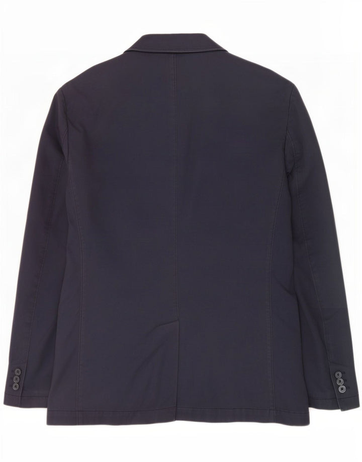 Benetton Herren 2-Knopf-Blazerjacke IT 54 2XL Marineblaue Baumwolle