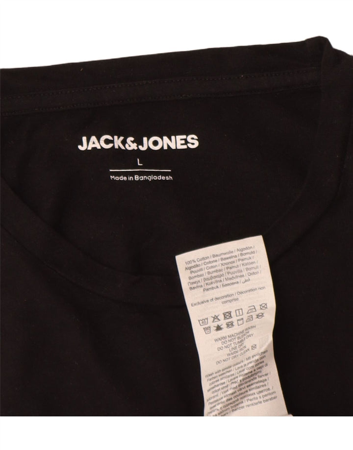 Jack & Jones Herren T-Shirt Top Large Schwarz Baumwolle