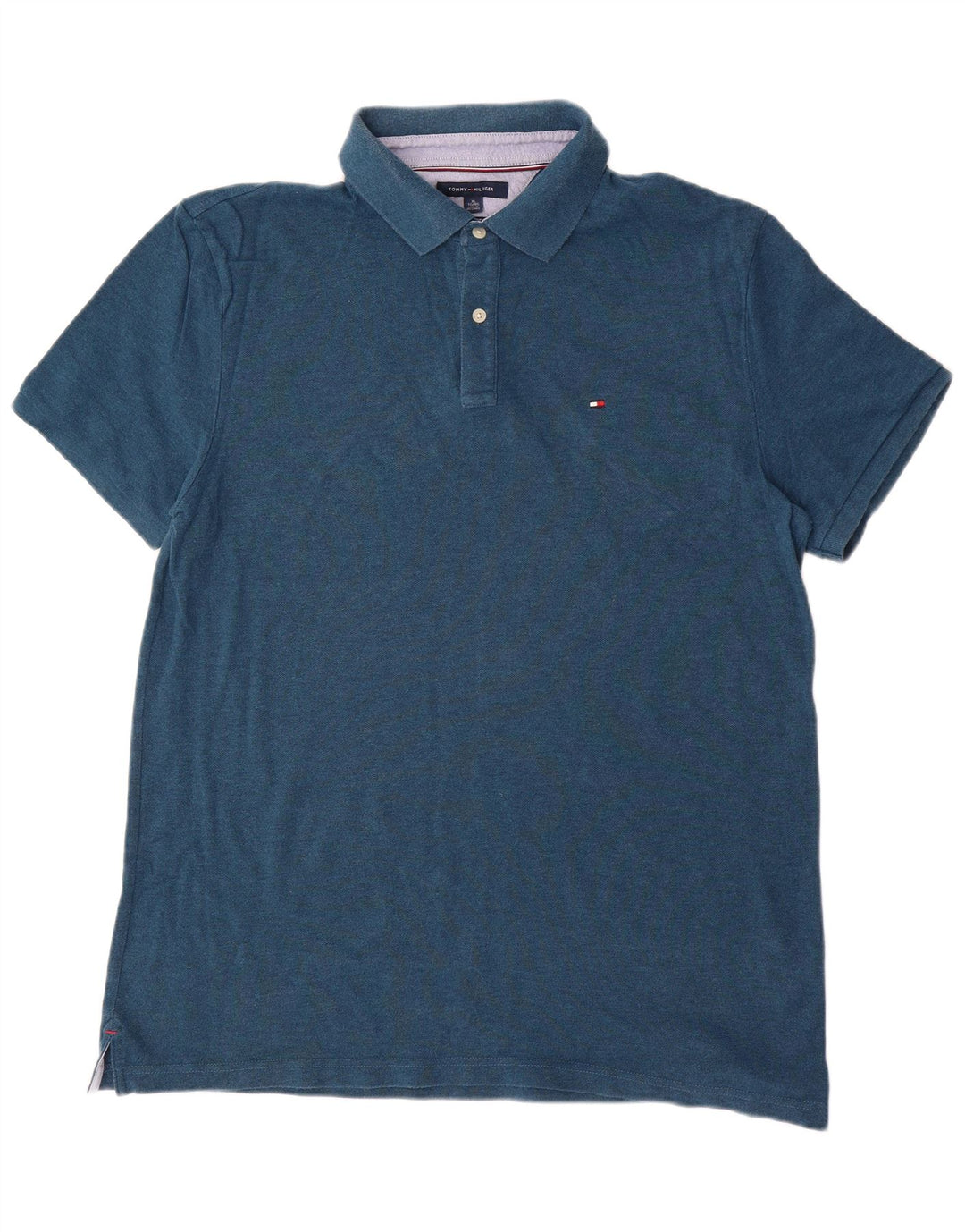 TOMMY HILFIGER Herren Custom Fit Poloshirt XL Blau Baumwolle