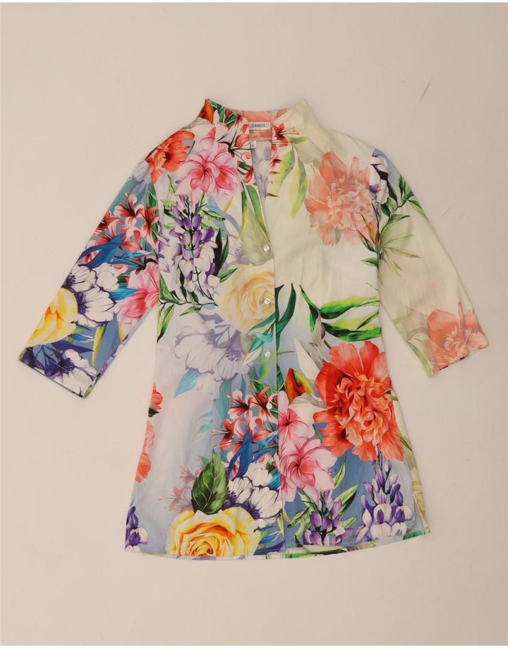 Naracamicie Longline-Hemdbluse für Damen, UK-Größe 46, klein, mehrfarbig, mit Blumenmuster