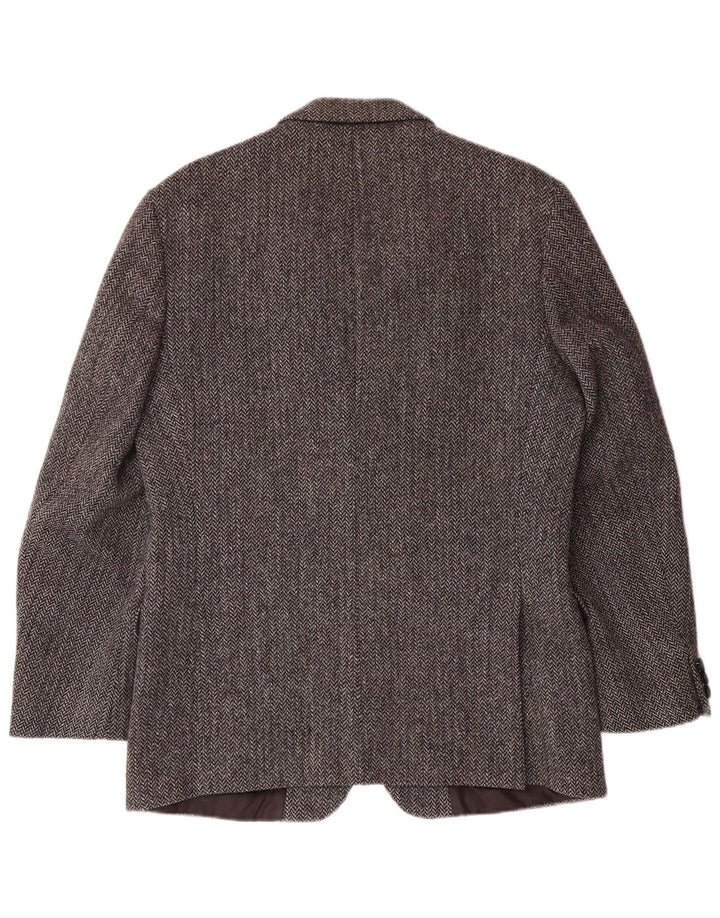 ST MICHAEL Herren Blazer Jacke UK 40 Large Grey Herringbone Classic