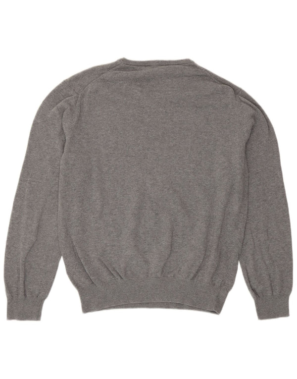 Crew Clothing Damen-Pullover mit V-Ausschnitt, UK 14, mittelgraue Baumwolle