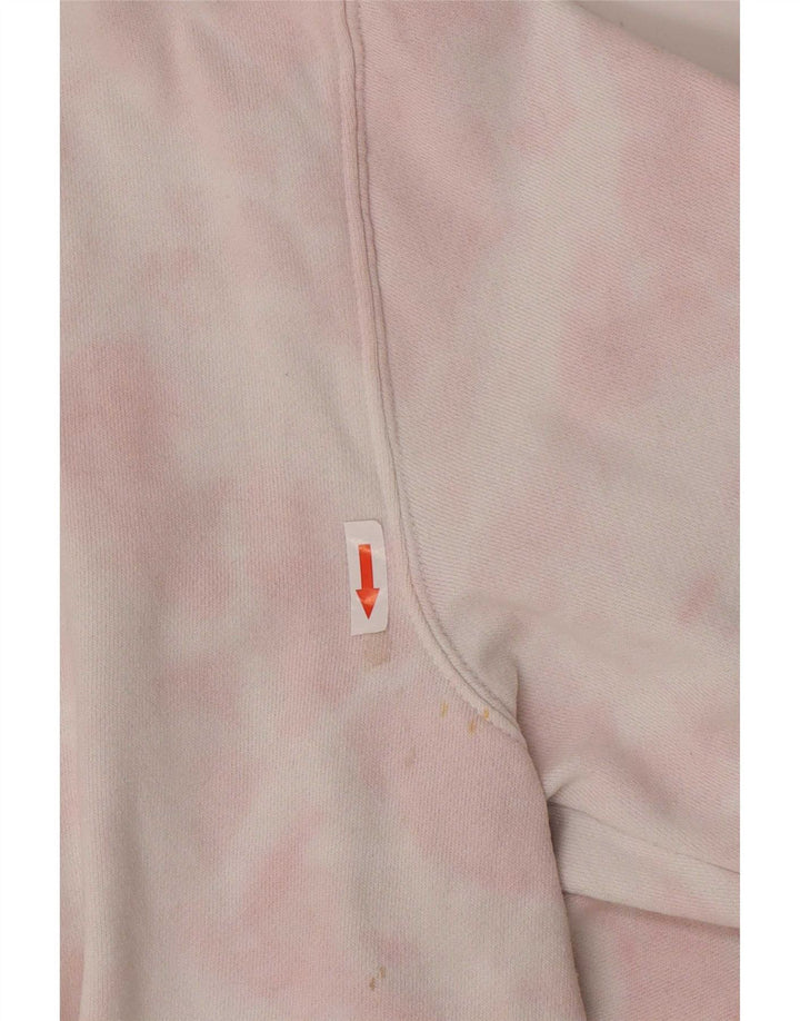 Billabong Damen Grafik-Sweatshirtpullover UK 14 Mittelrosa Batikfärbung