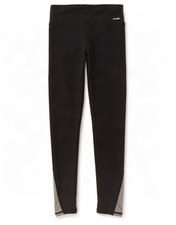 Adidas Damen Dri Fit Leggings UK 8/10 Small Schwarz Colourblock Polyester
